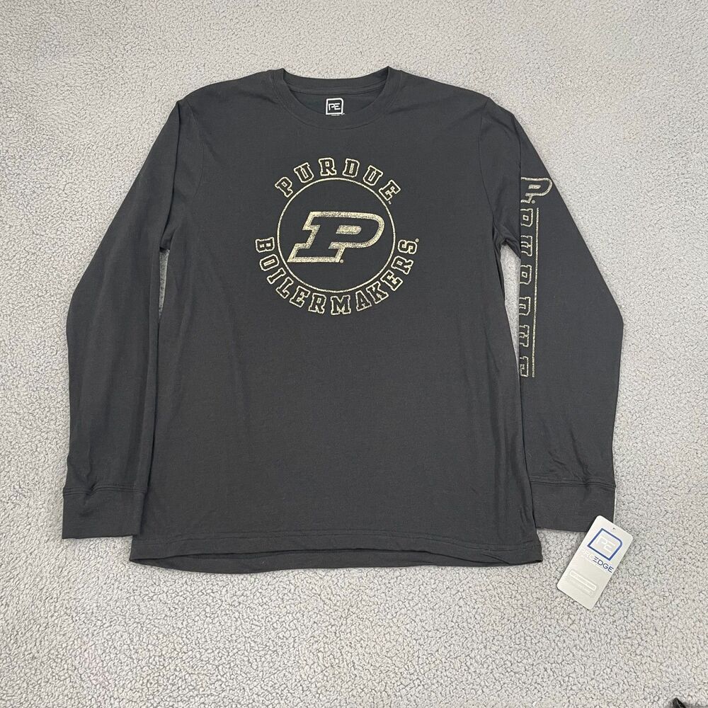 Purdue University Shirt‎ L Black Long Sleeve Pro Edge Boilermakers Tee NWT